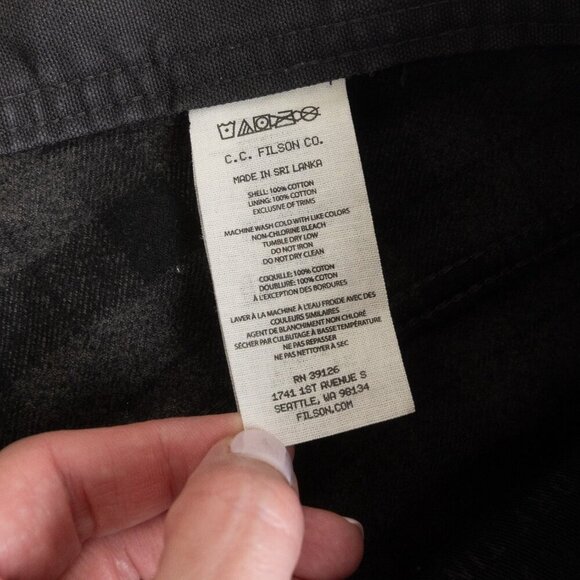 Filson Flannel Lined Dry Tin Pants Mens 30x30 Raven Dark Heavyweight Heritage - Picture 15 of 16